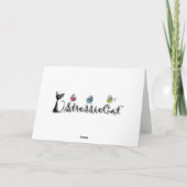 Muis gaat skiën feestdagen kaart (Achterkant)