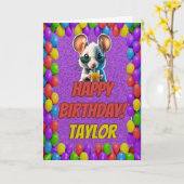 Muis Gepersonaliseerde Leuke Groet Verjaardag Kaar Kaart (Gele Bloem)