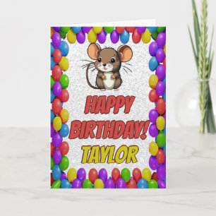 Muis Gepersonaliseerde Leuke Groet Verjaardag Kaar Kaart