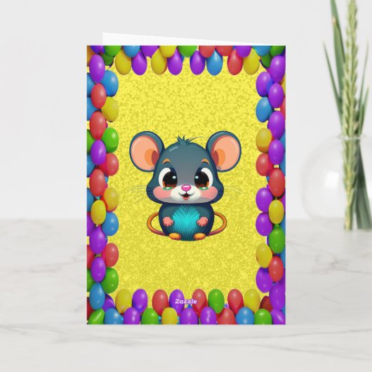 Muis Gepersonaliseerde Leuke Groet Verjaardag Kaar Kaart (Achterkant)