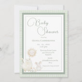 Muis Gingham Vintage Baby Borrel Kaart (Voorkant)