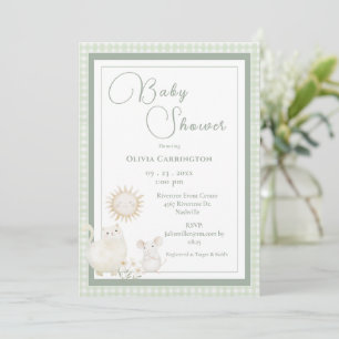Muis Gingham Vintage Baby Borrel Kaart