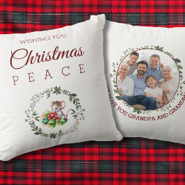 Muis Grootouder Familie Foto Kerst Krans Kussen