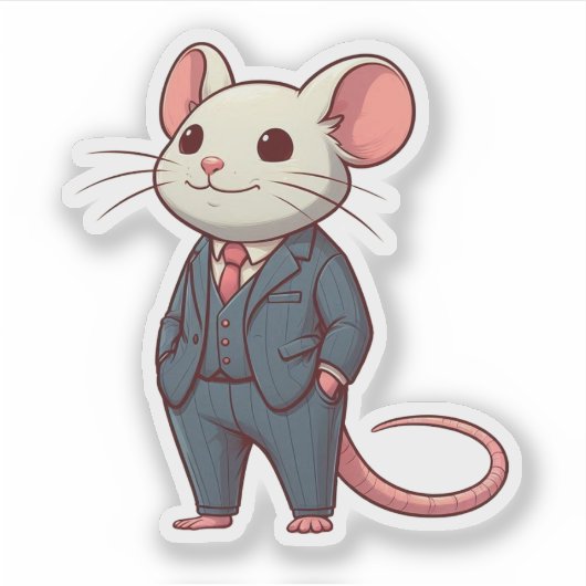 Muis, grote baas muis sticker (Voorkant)