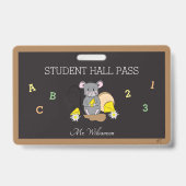 Muis Hall Pass Badge met Cartoon (Voorzijde)