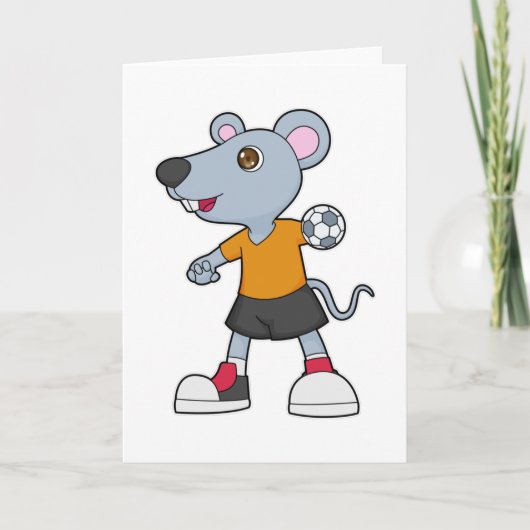 Muis Handbalspeler Handbal Kaart (Voorkant)