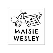 Muis handgetekende Ex Libris boekplaat boek Rubberstempel (Afrduk)