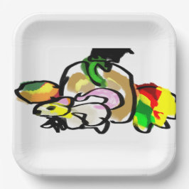 Muis herfst papieren bordje