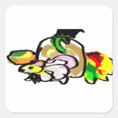 Muis herfst vierkante sticker (Voorkant)