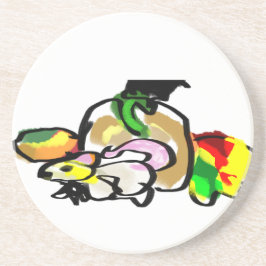 Muis herfst zandsteen onderzetter