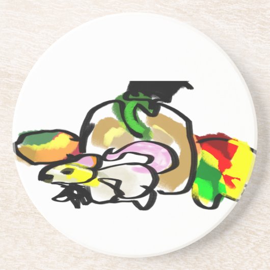 Muis herfst zandsteen onderzetter (Voorkant)