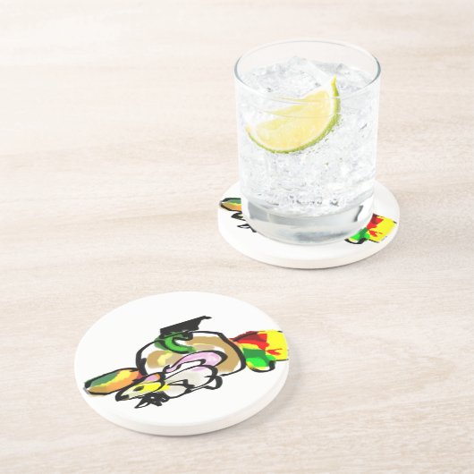 Muis herfst zandsteen onderzetter (Zijkant)