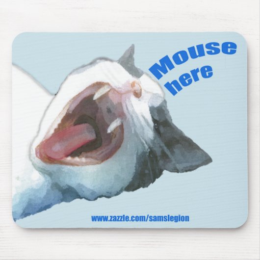 Muis hier Mousepad Blue Muismat (Voorkant)