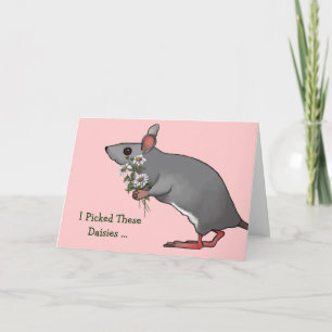 Muis houden madeliefjes voor uw verjaardag: Schatt Kaart