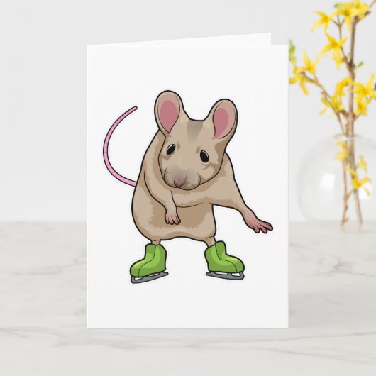Muis Ijs schaatsen Schaatsen Kaart (Gele Bloem)