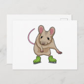 Muis IJsschaatsen Schaatsen Briefkaart (Voorkant / Achterkant)