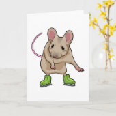 Muis IJsschaatsen Schaatsen Kaart (Gele Bloem)