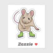 Muis, ijsschaatsijs, schaatsen sticker (Vel)