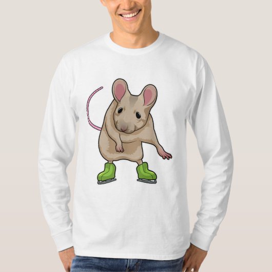 Muis, ijsschaatsijs, schaatsen t-shirt (Voorkant)