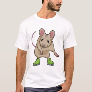 Muis, ijsschaatsijs, schaatsen t-shirt