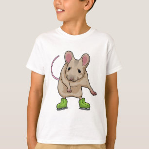 Muis, ijsschaatsijs, schaatsen t-shirt