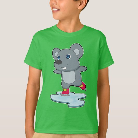 Muis, ijsschaatsijs, schaatsen t-shirt (Voorkant)