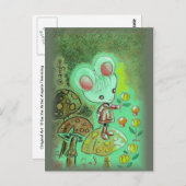 Muis in Boots op paddenstoel Briefkaart (Voorkant / Achterkant)