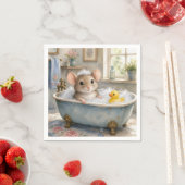 Muis in bubbelbad met gele eend servet (Insitu)