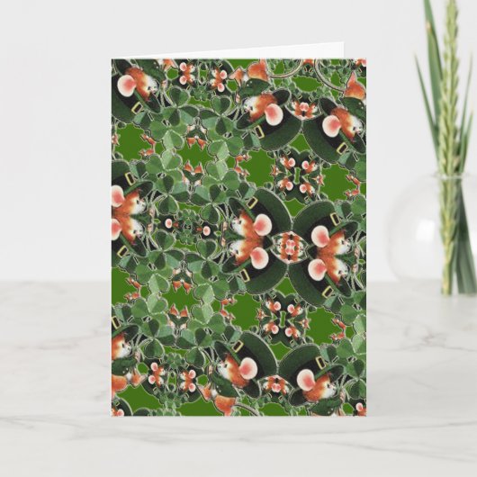 Muis in Clover Kaleidoscope St. Patrick's Day Kaart (Voorkant)