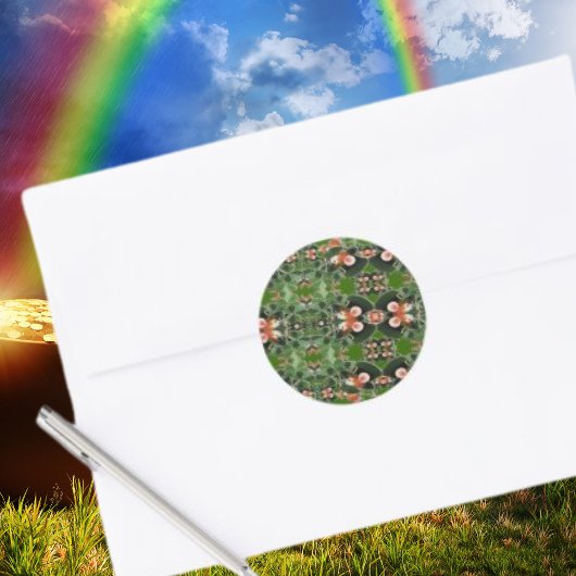 Muis in Clover Kaleidoscope St. Patrick's Day Ronde Sticker