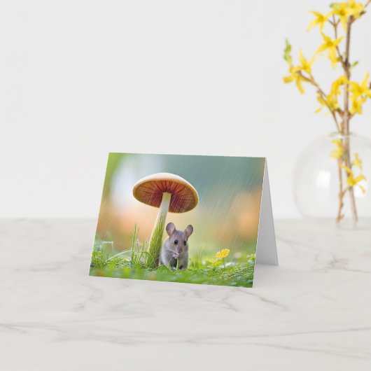 Muis in de Kaart van de regennoot (Gele Bloem)
