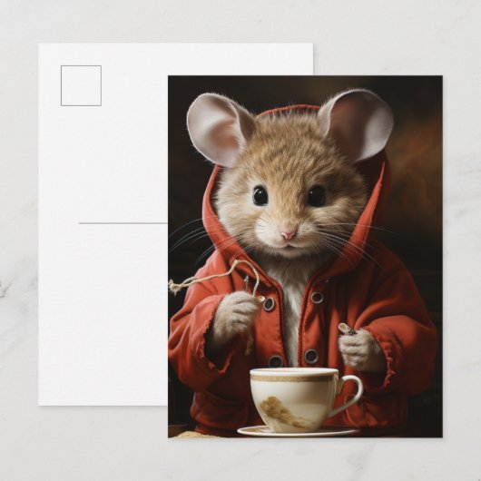 Muis in een jas briefkaart (Voorkant / Achterkant)