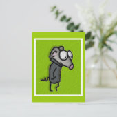 Muis in een moersleutel briefkaart (Staand voorkant)