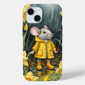 Muis in een regenachtige Daffodil tuin Case-Mate iPhone Case (Achterkant)