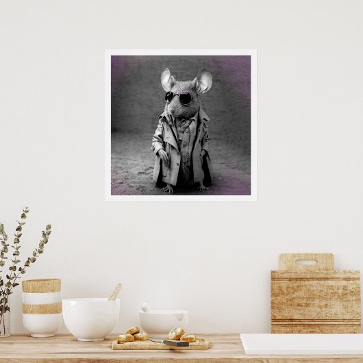 Muis in een taardeklaag poster (Keuken)
