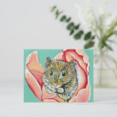 Muis in een Tulpenschilderij Briefkaart (Staand voorkant)