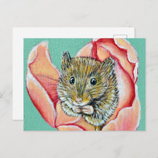 Muis in een Tulpenschilderij Briefkaart (Voorkant / Achterkant)