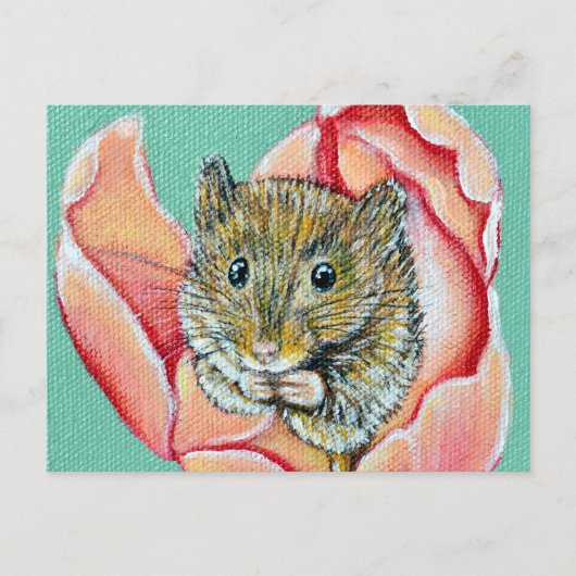 Muis in een Tulpenschilderij Briefkaart (Voorkant)