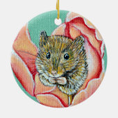 Muis in een Tulpenschilderij Keramisch Ornament (Achterkant)