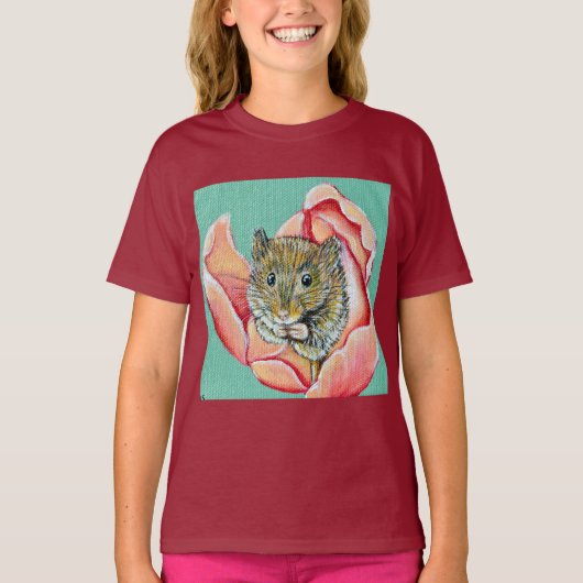 Muis in een Tulpenschilderij T-shirt (Voorkant)