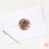 Muis in het huis ronde sticker (Envelop)