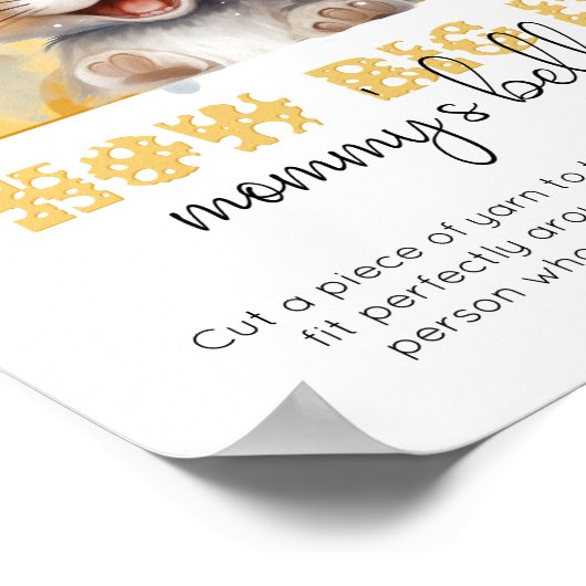 Muis in kaas hoe groot is mama's buik spel poster (Hoek)