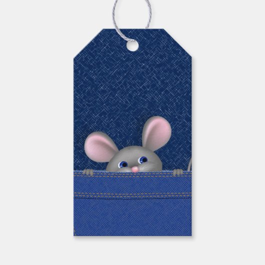 Muis in Pocket Cadeaulabel (Voorkant)
