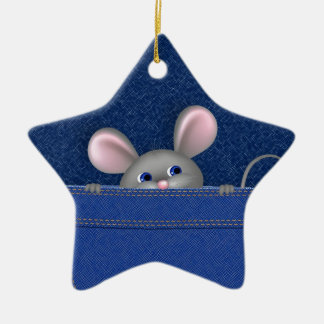 Muis in Pocket Keramisch Ornament