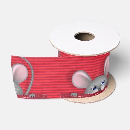 Muis in Pocket Satijnen Lint (Spoel)