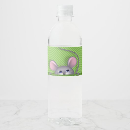 Muis in Pocket Waterfles Etiket (Voorkant)