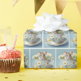 Muis in  theekopje cadeaupapier