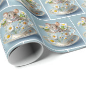 Muis in  theekopje cadeaupapier (Rol Hoek)