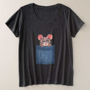 Muis in zak grote maat t-shirt