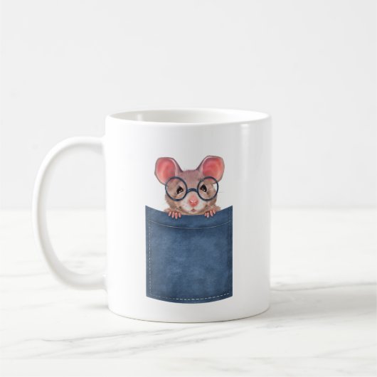 Muis in zak koffiemok (Links)